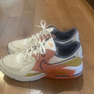 Nike Air Max Sneakers in Cream with Pink, Orange and Yellowish accents! EUC!